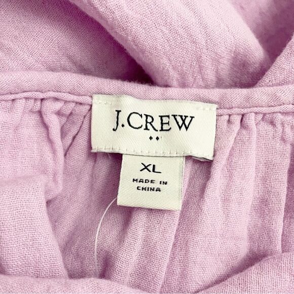 NWT J. Crew Ruffle Strap Gauze Tiered Long Summer Maxi Dress Lilac Size XL NEW - Picture 9 of 12